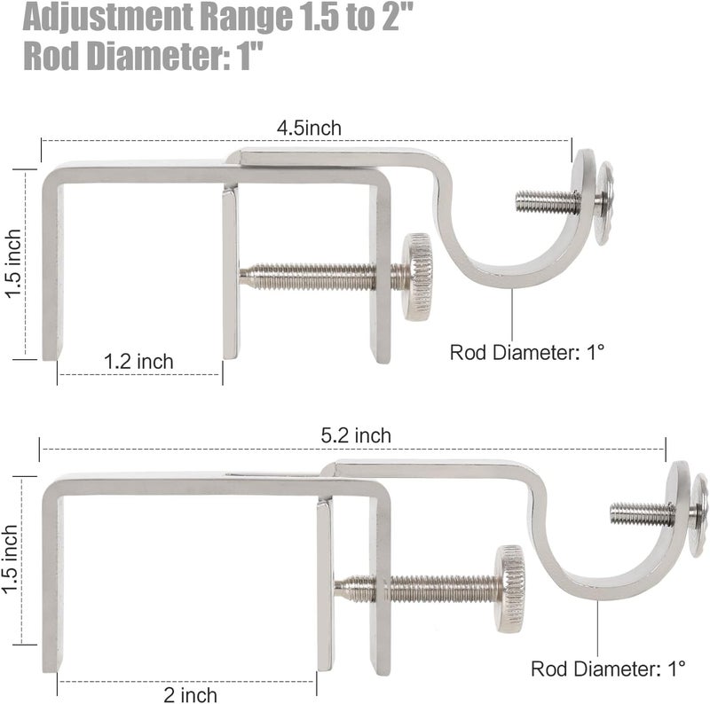 INSFITY Outside Mounted Blinds Curtain Rod Bracket (Only Fit for 1.3-2 inches Rectangle Headrail) No Drill No Tools Required (Patent Depending) - Image 2